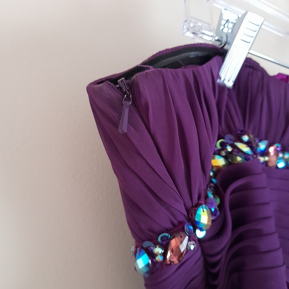 La Femme Purple High Low Grad/Prom Dress - Picture 6 of 9